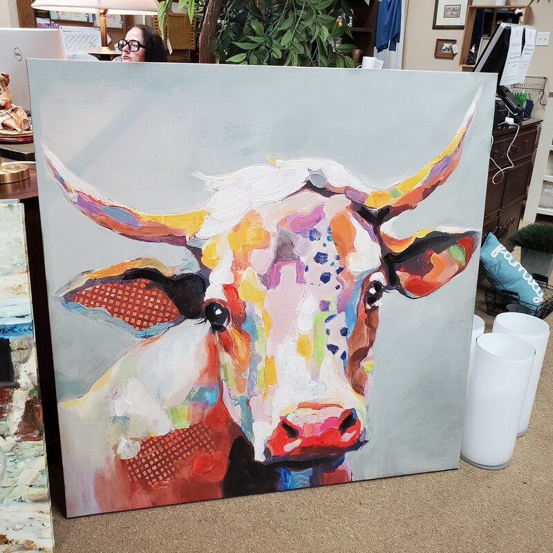 Large Cow Canvas