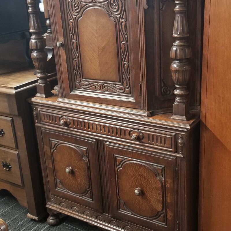 1930s Blind China Cabinet