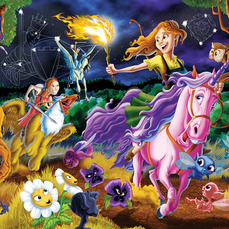 Mystical World Puzzle, Floor Puzzle
Ages 3+
36 pieces
36 x 24

Cobble Hill used environmetally friendly inks and 100% recycled fibers.  Puzzle pieces are durable and thick, so the puzzles can be assembled over and over again!