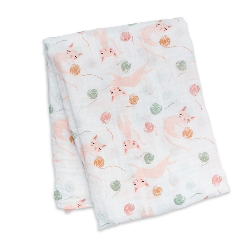 Swaddle Blanket Kitty, Muslin, Size: BabyShower

Lulujo's extra-large (47in x 47in) all-in-one muslin cotton swaddling blankets are made with finely woven muslin cloth. Soft and breathable, these wraps not only help baby feel safe and secure while swaddled, they can also be used as a blanket, a nursing cover, a portable crib sheet, a change mat, a stroller cover and more.

• Extra large 47in x 47in
• 100% cotton
• Dual-layer
• Pre-washed
• Machine washable
• Becomes softer with each use
• Versatile