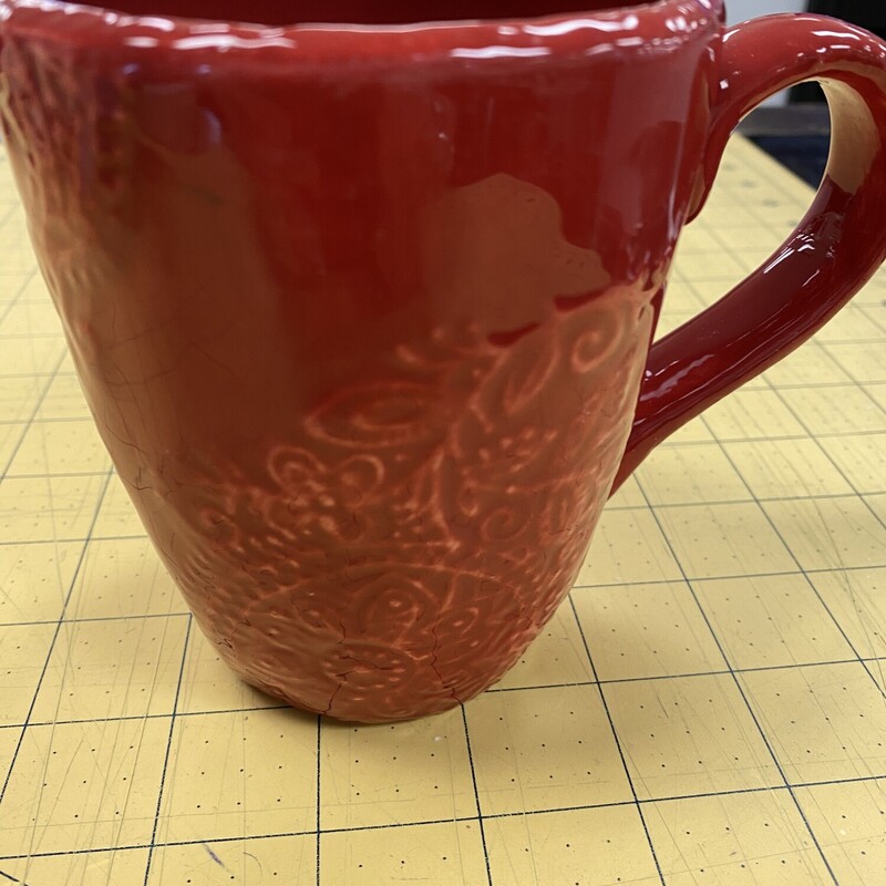 Tabletops Gallery Paisley Mug, Red, Size: 4 Inch