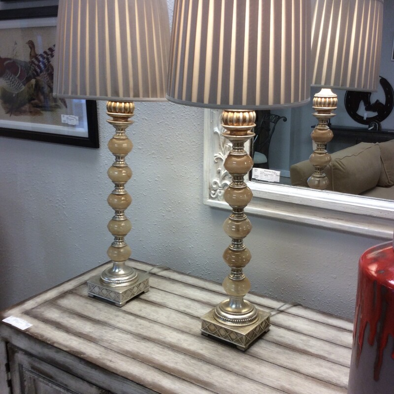 Pr Lamps /Acrylic Orbs