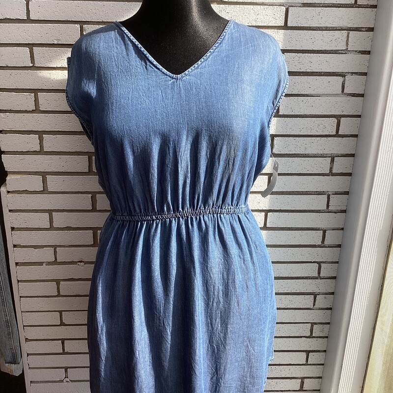 Slvless V Nck Denim Dress