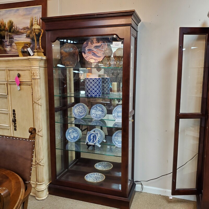 Lighted Glass Curio, Size: 81x37x15