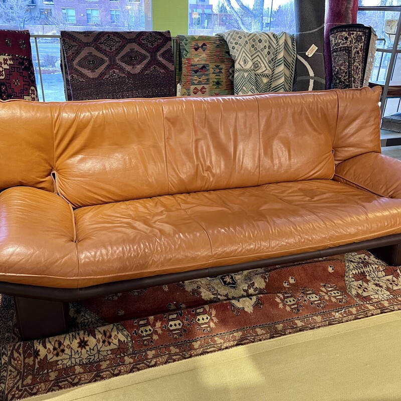 Sofa MCM Leather, Orange, Size: 83x36x30
