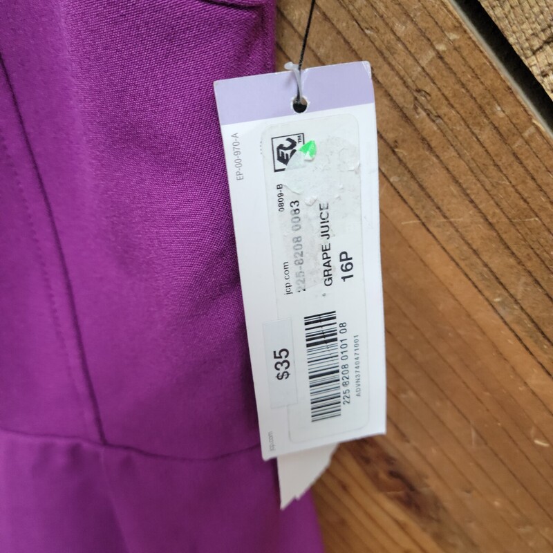 New Worthington DRESS, PURPLE, Size: 16P