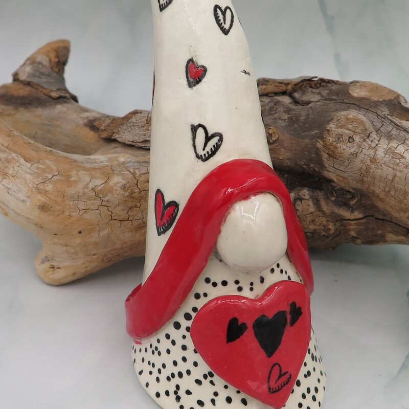 GnomeW/hearts&flowers, Red/blk, Size: 2x4.5