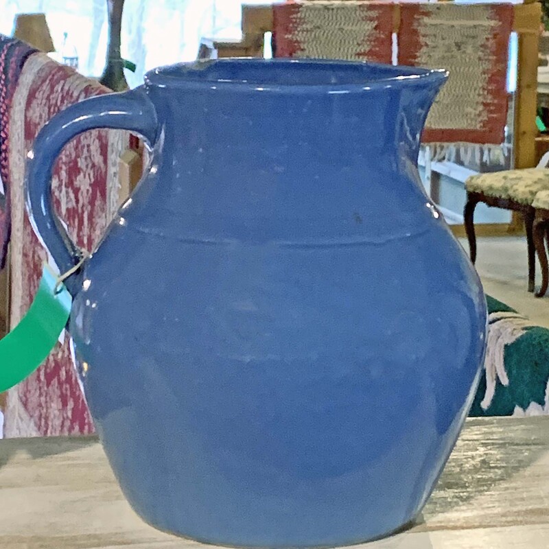 Large Blue Pottery Pitcher - $38.50.
9 x 8