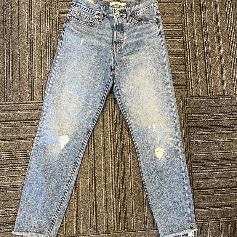 The cheekiest jeans in your closet. Inspired by vintage Levi's® jeans. Special construction lifts backside. Iconic leather patch at back waist. Button Fly

Wedgie Distressed Jeans, Denim, Size: 26 in Excellent preloved condition

Other Sizes Available!! 24-29