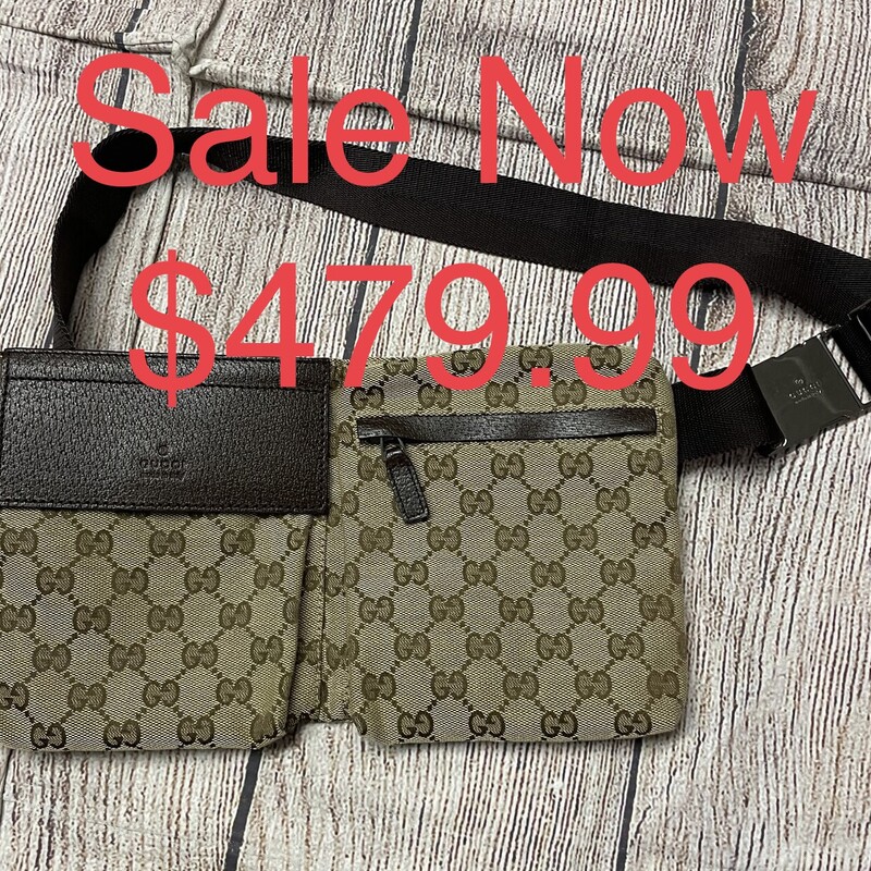 Sale!! was $599.99 NOW $479.99

Gucci GG Canvas Belt Bag
Strap is adjustable and is in great shape! Two zippered pockets and one with velcro.

Strap Length: 31.25
Height: 6.75
Width: 11.75
Depth: 0.5

*Additional shipping and insurance rates will apply. A separate invoice will be sent due to the value of this item.