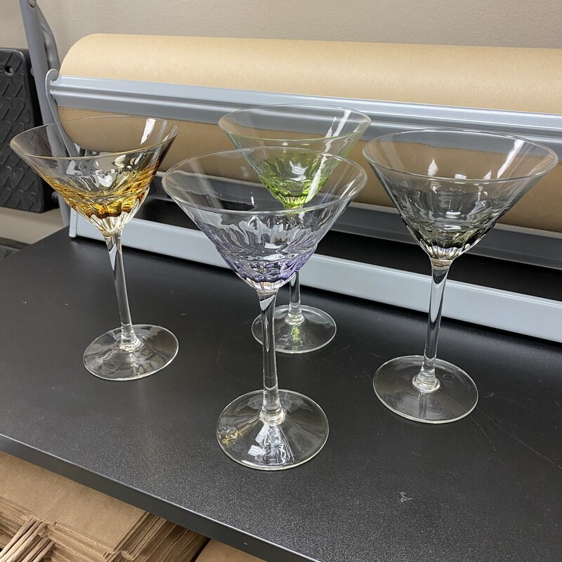 4x Crystal Martini Glasse