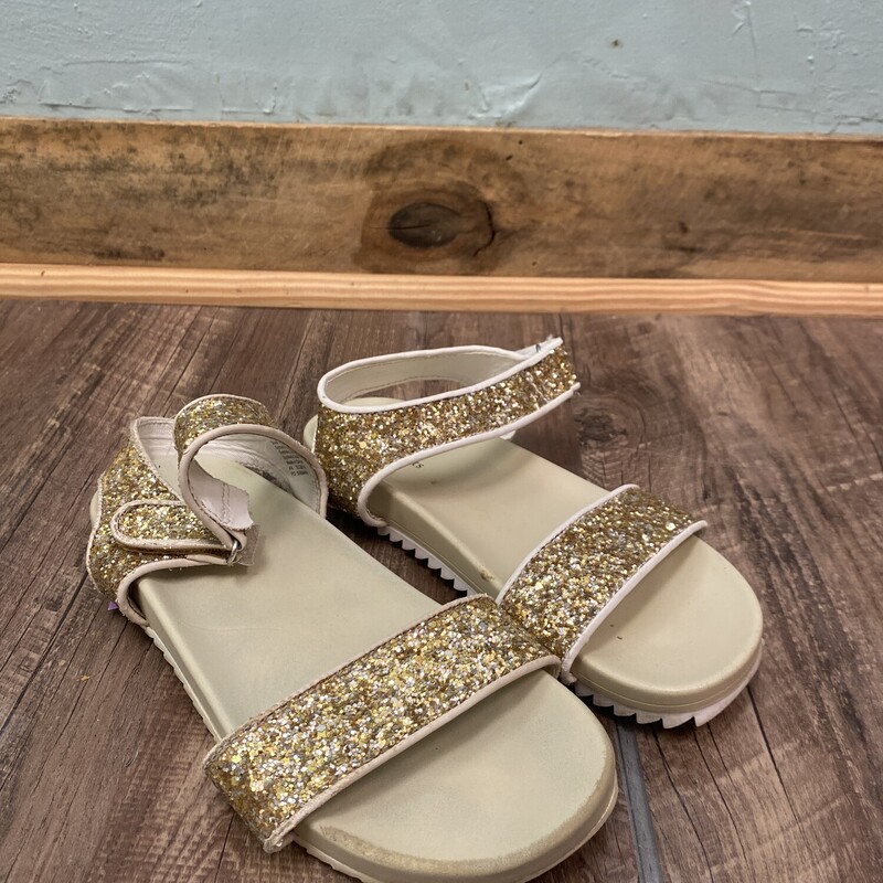 Gold Glitter Sandal, Gold, Size: Shoes 4