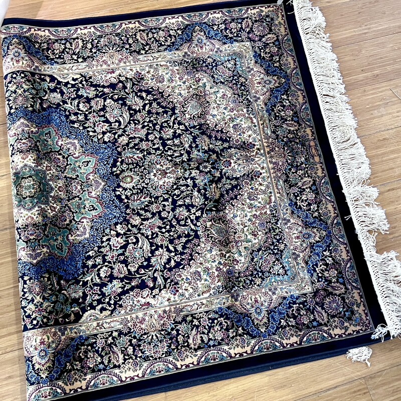 Rug Tabriz Silk #2093C, Navy,
Size: 3.2x5