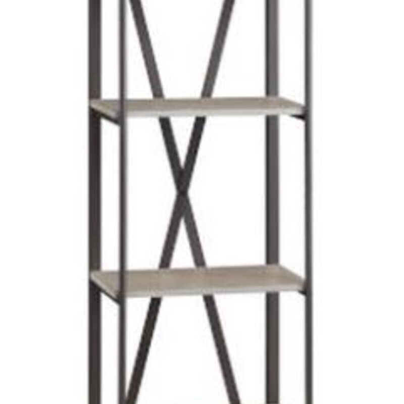 Transitional Etagere<br />
Brown Wood and Iron  Size: 25x17x87H<br />
NEW<br />
Retail $950