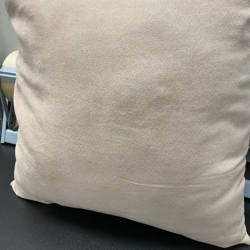 Micro Suede Accent Pillow, Beige, Size: 20x20 Inch