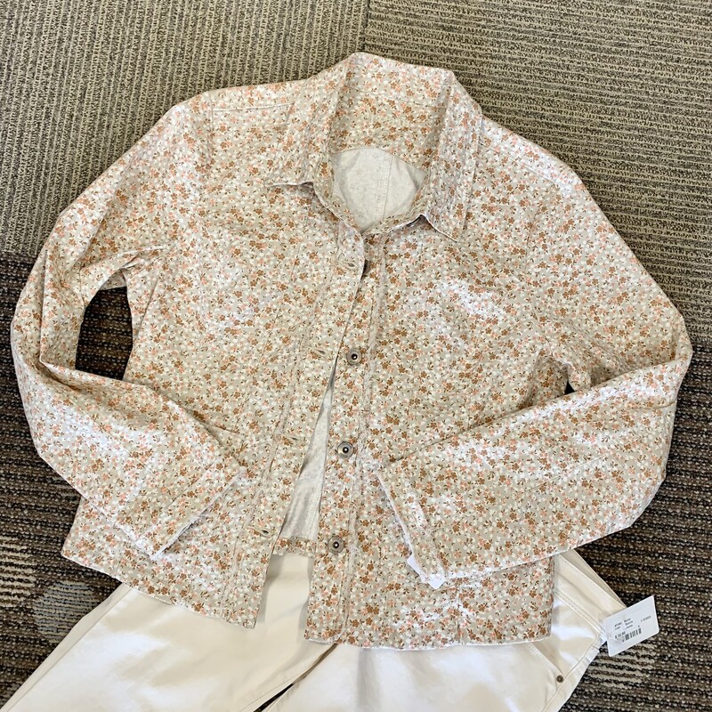 Cream Jacket,
Colour: Beige Cream Multi,
Size: Large,
Material: 65% Cotton; 32% Polyester: 2% elastana