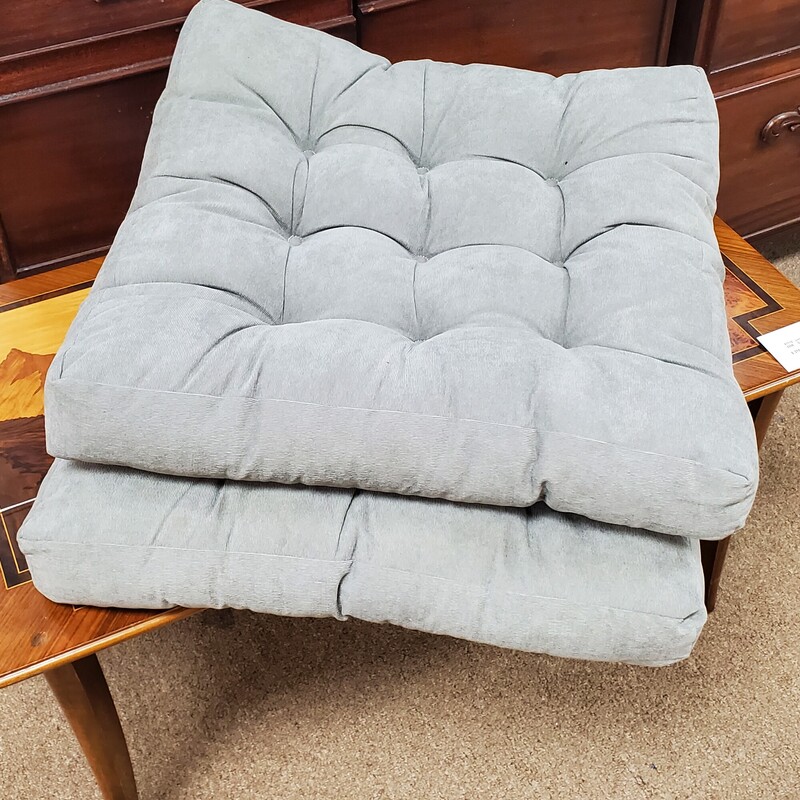 Pair Seat Cushions, Grey, Size: 21x23