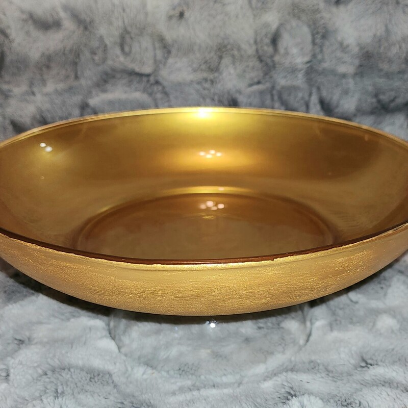 Gold Glass Serving Bowl