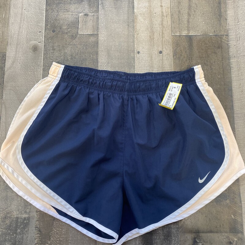Ladies Athletic Shorts, Navy, Peach, Size: Ms L
