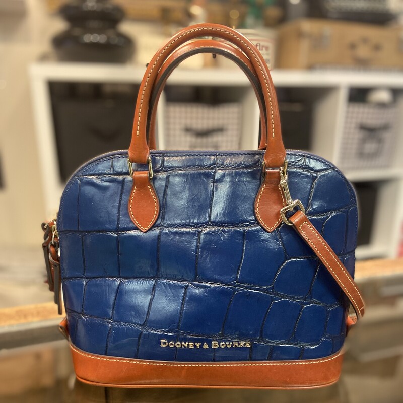 Blue/brw Emb Lther Purse