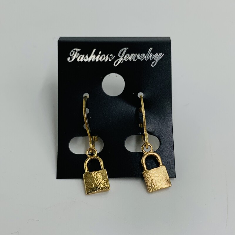 Earrings Locks, Gold, Size: None