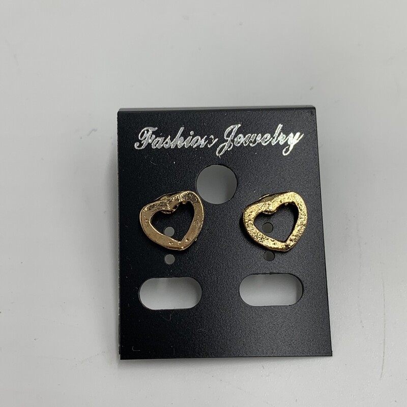 Earrings Heart, Gold, Size: None