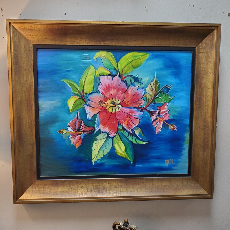 Oil Painting Hibiscus By, BrightCo, Size: 31x27