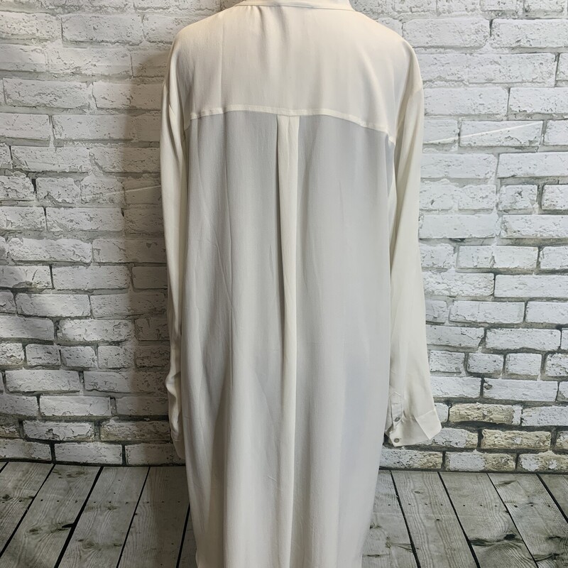 Eileen Fisher  100% Silk, Cream, Size: 2X