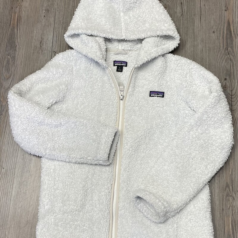Patagonia Fleece Sweater, White, Size: 12Y