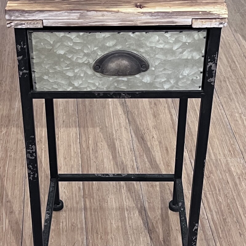 Plant Stand 1 Drawer, Wood, Size: 12x12x25