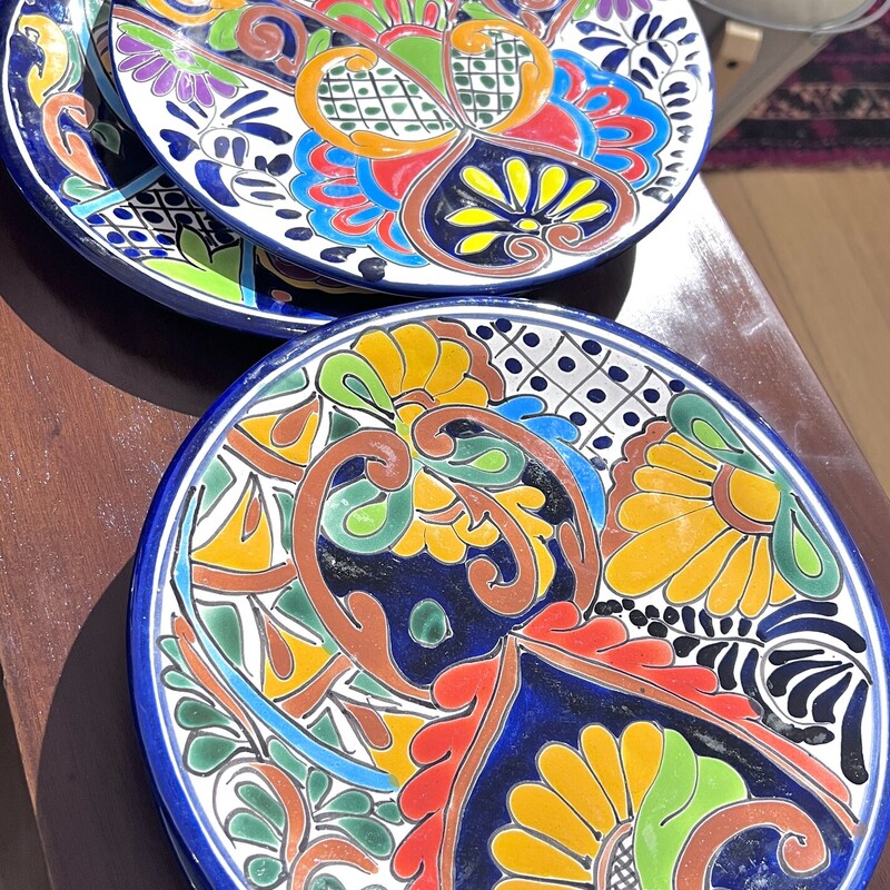 Plates Mexico 10-inch, Talavera, Size: Set Of 4