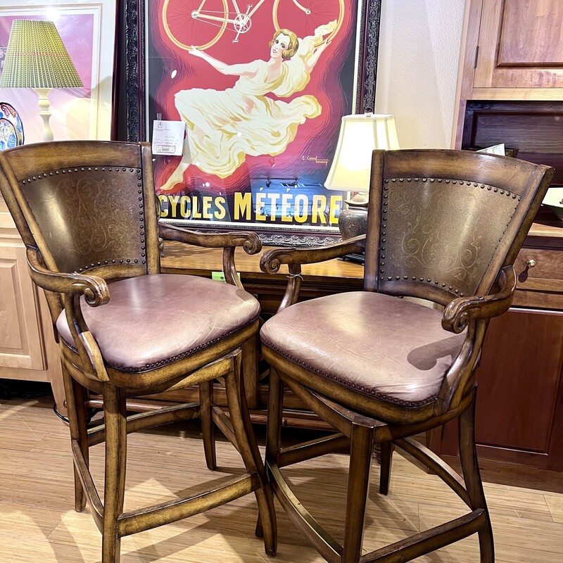 Stools Bar Height, Tan, Size: PAIR