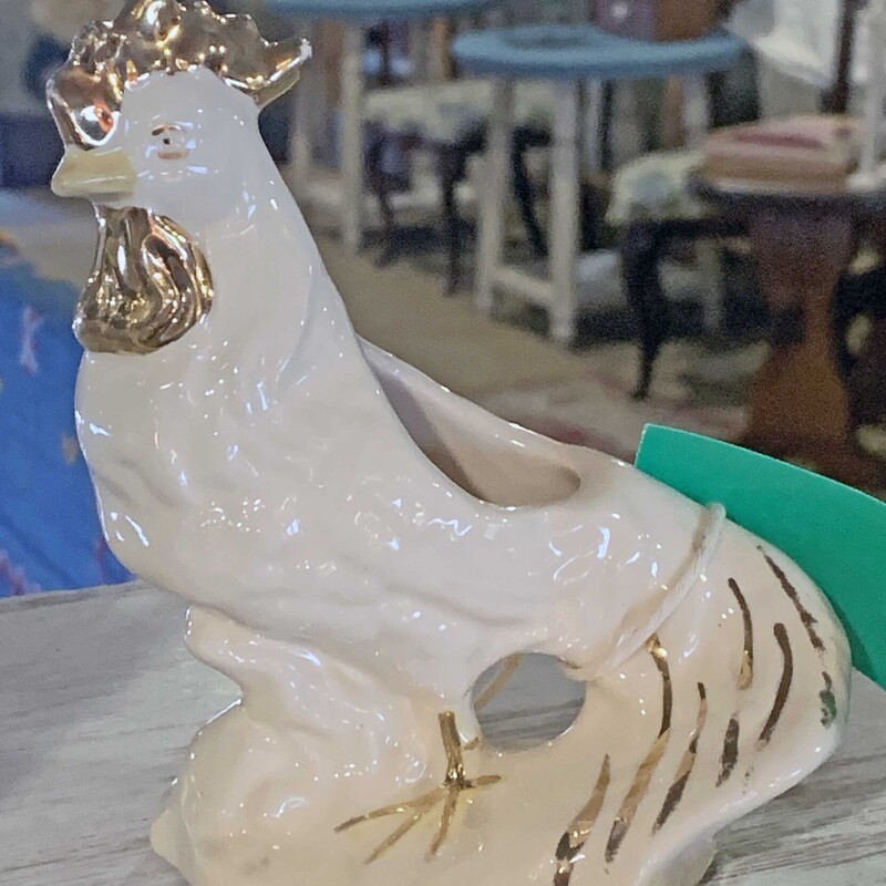 Sm Gold & Cream Rooster