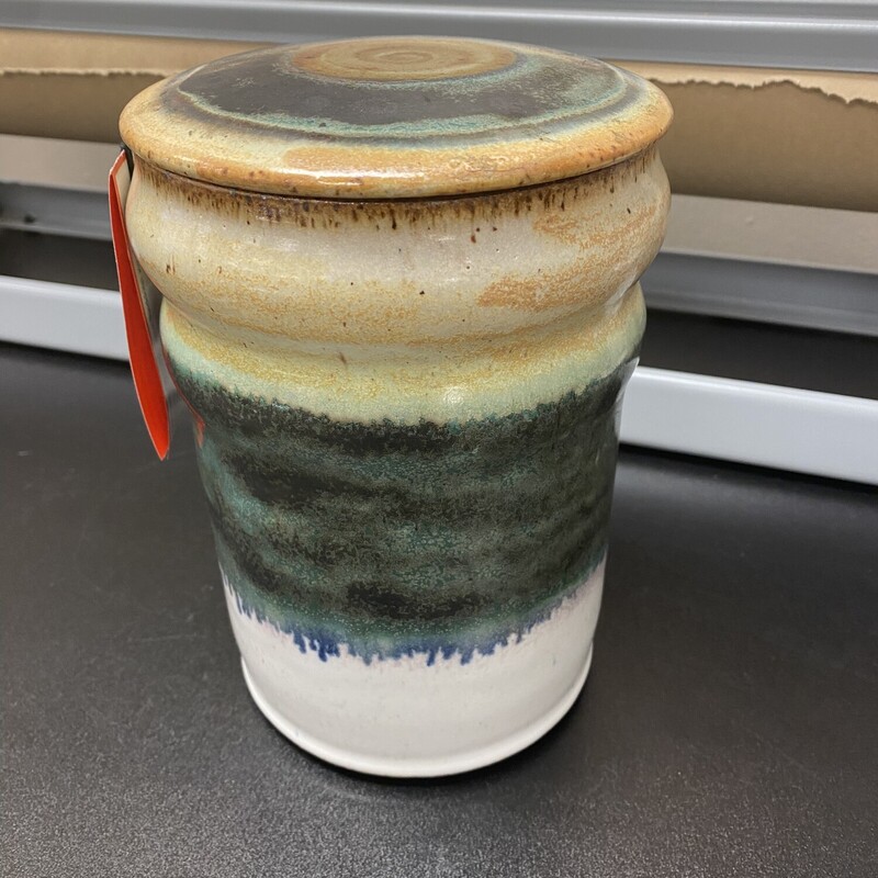 Pottery Canister W/Lid