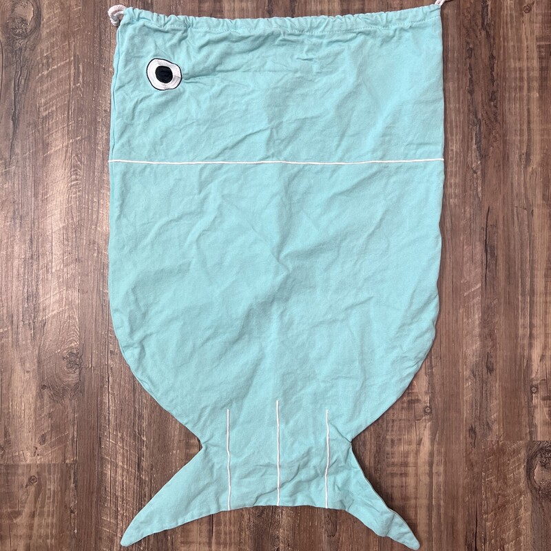 Canvas Fish Toy Bag, Teal, Size: Toy/Game