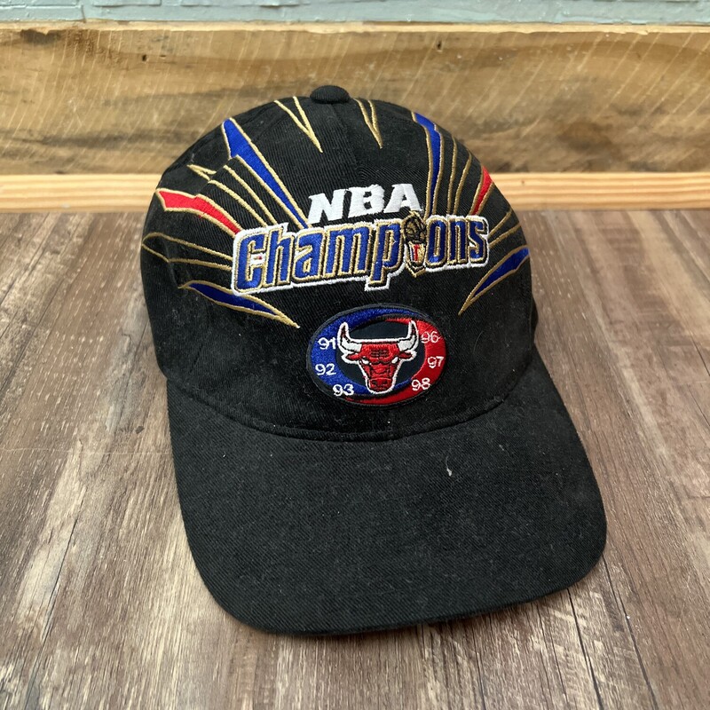 NBA Bulls 98 Champ Cap, Black, Size: Adult O/S