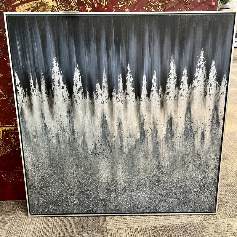 Silver Abstract Canvas