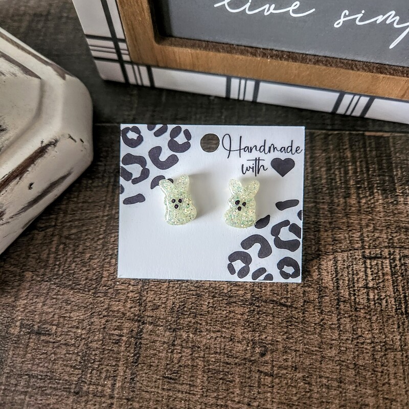 Yellow Peep Stud Earrings