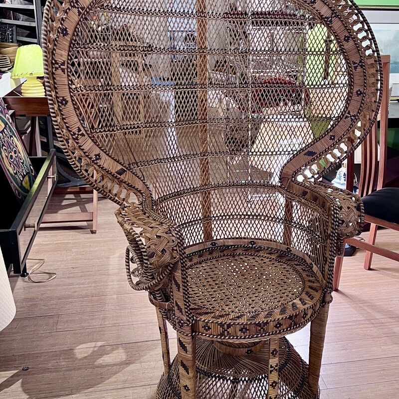 Chair Peacock, Rattan, Size: 43x22x59