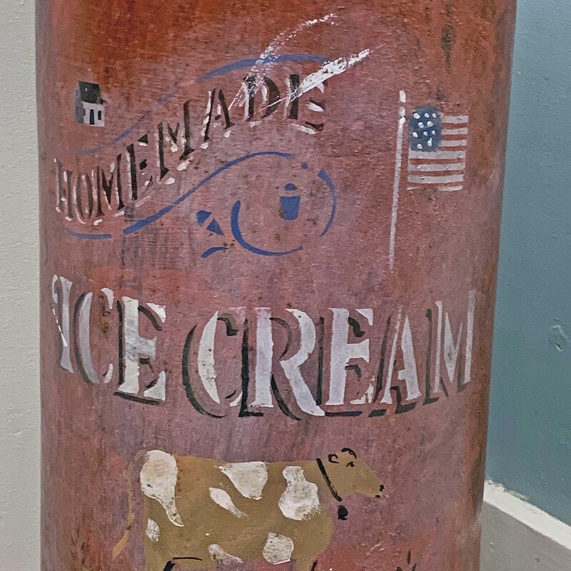 Vintage Ice Cream Container
Nice Graphics!
Sharon, Mass
21 Inches Tall