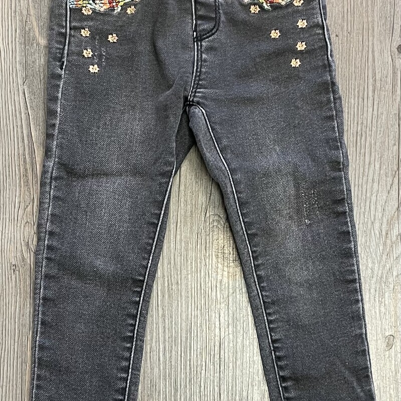 Zara Stretch Jeans, Grey, Size: 2-3Y