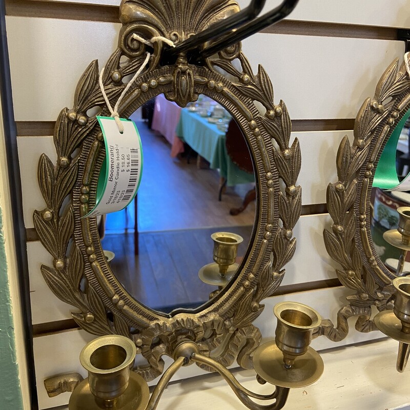 Gold Mirror Candle Holder