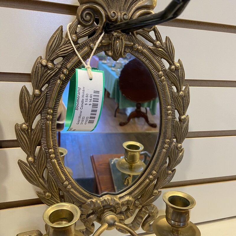 Gold Mirror Candle Holder