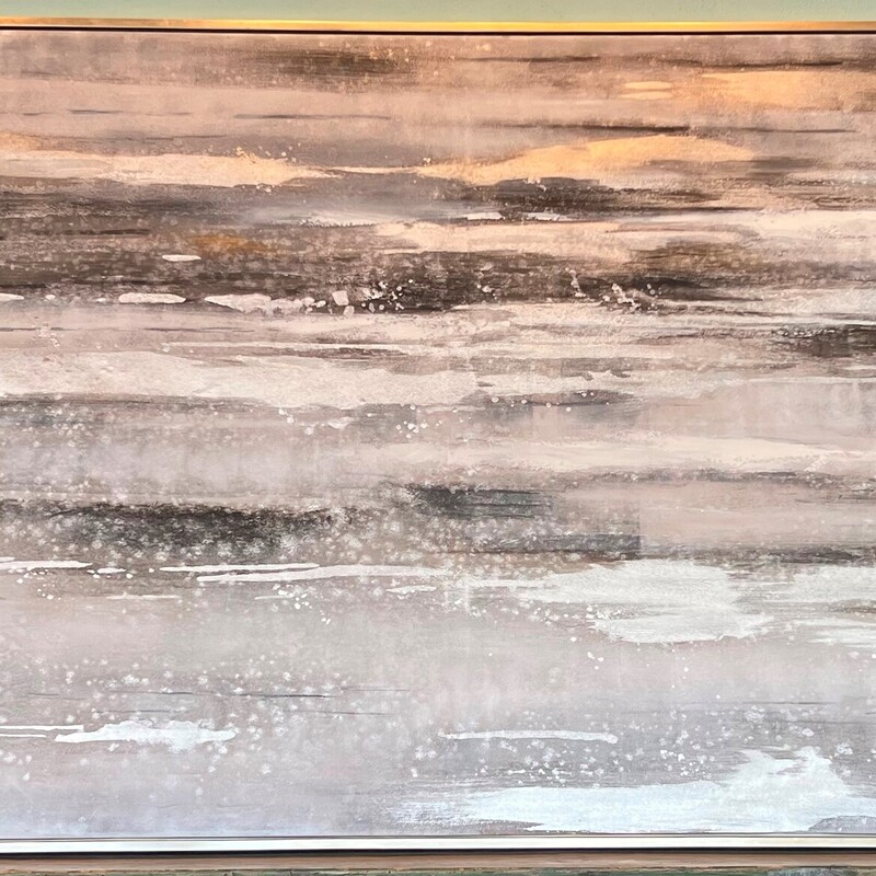 Abstract Landscape Oil, Gray/Gold, Canvas
74in x 50in