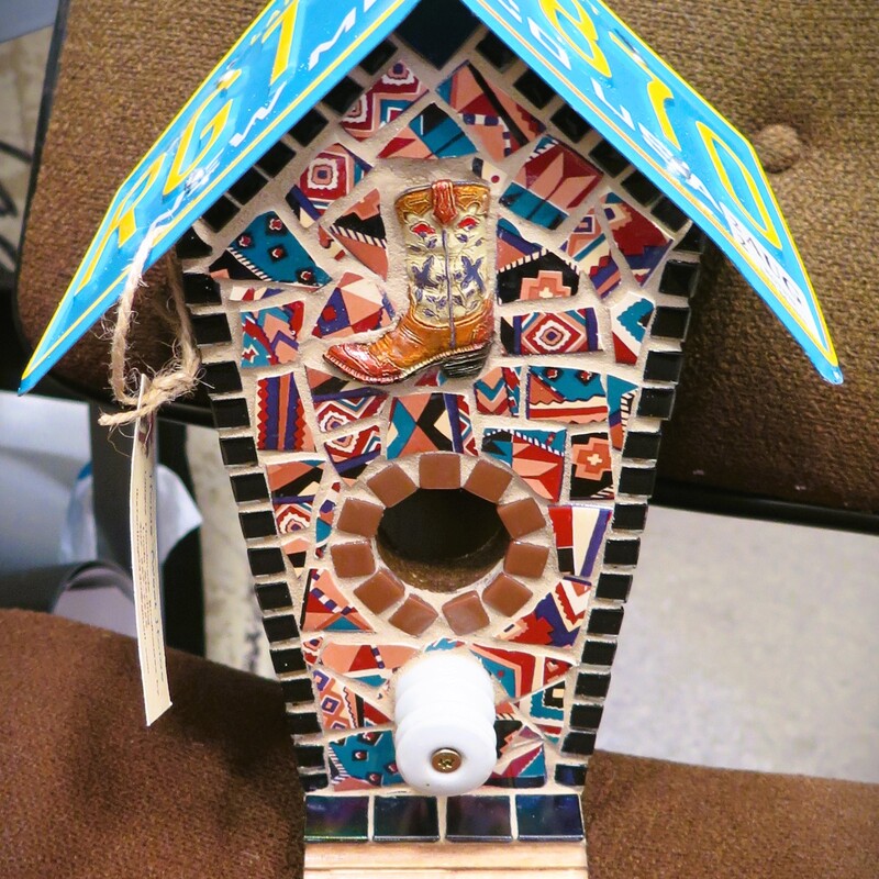Mosaic Birdhouse, Varied, Size: 9x11x5.5