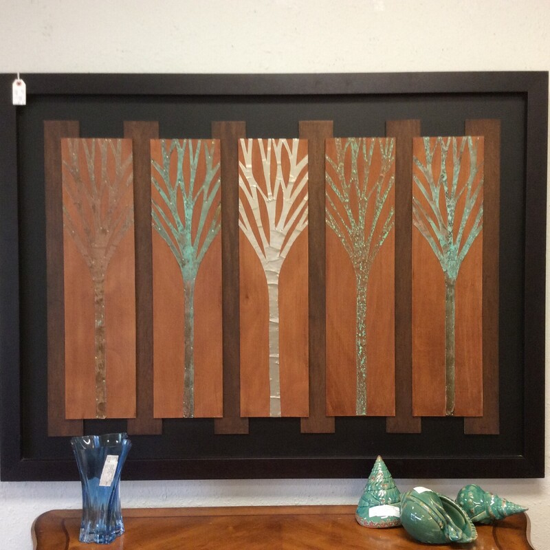 Wood Panel /Mtl Trees