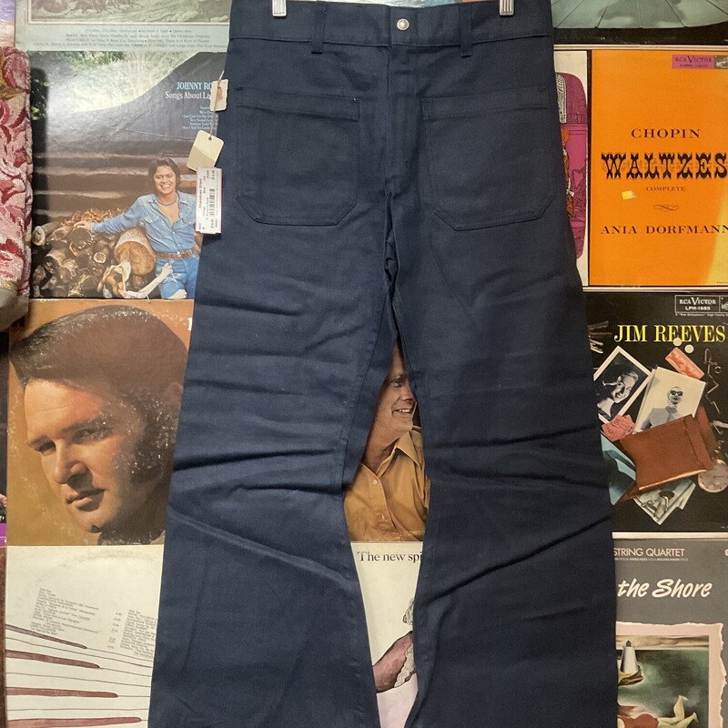 Womens Pants, Blue, Size: 3/4