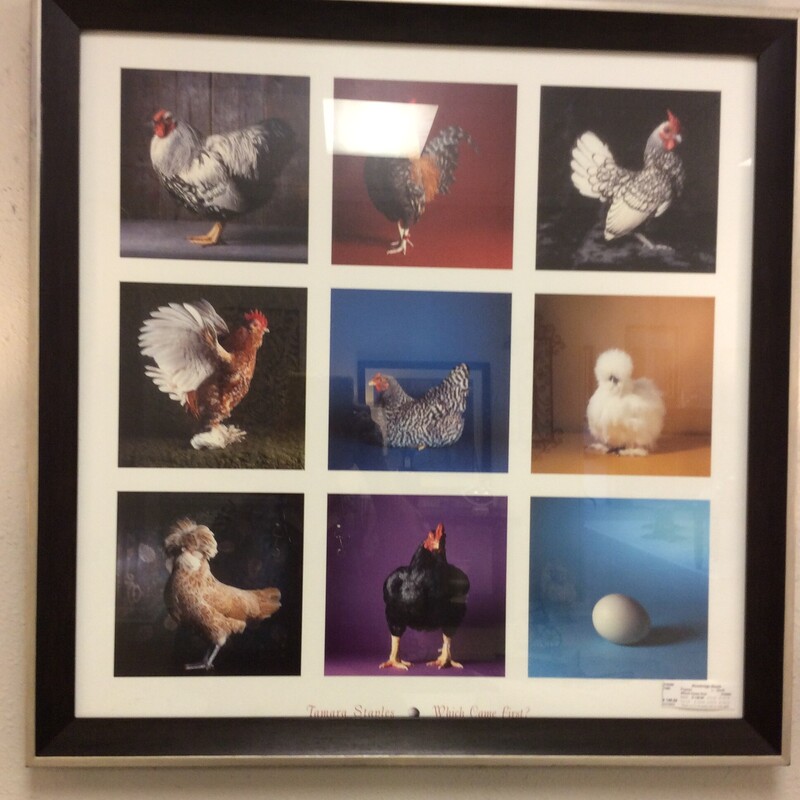 This is a  whimsical chicken theme photo collage.