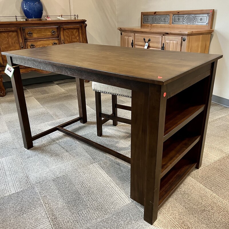 Brown Table W/ Shelf
