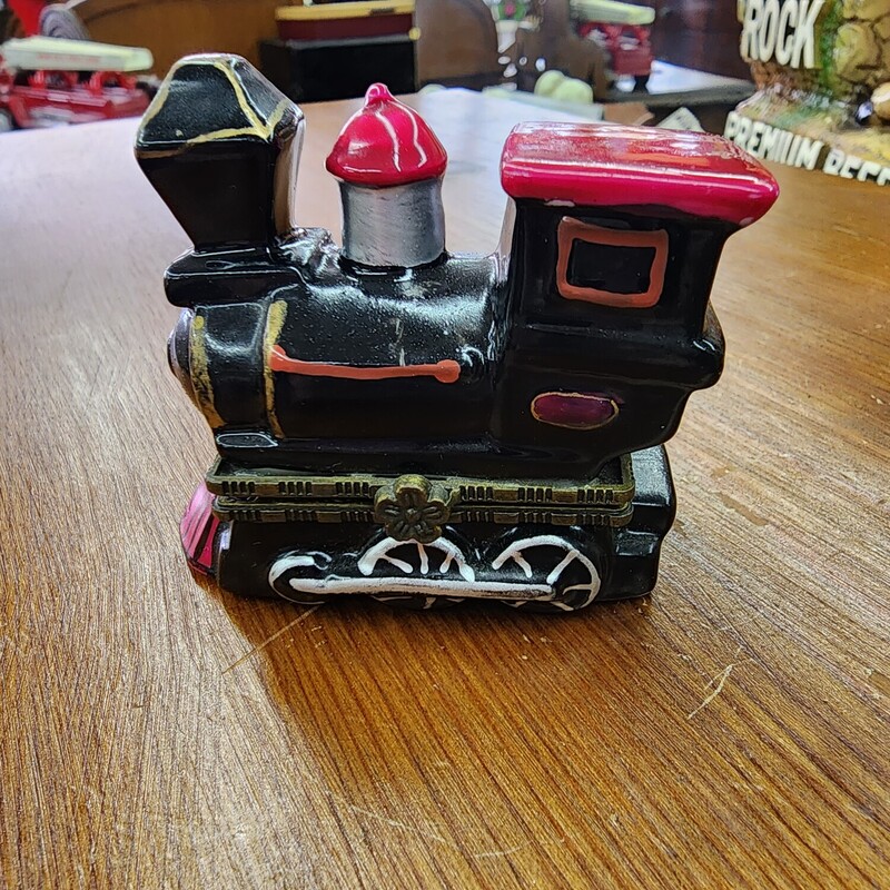 Train Trinket Box, Black, Size: 2.5 In
